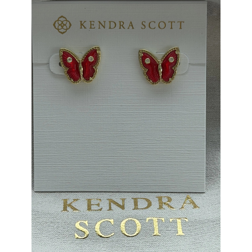 Kendra Scott red butterfly earrings